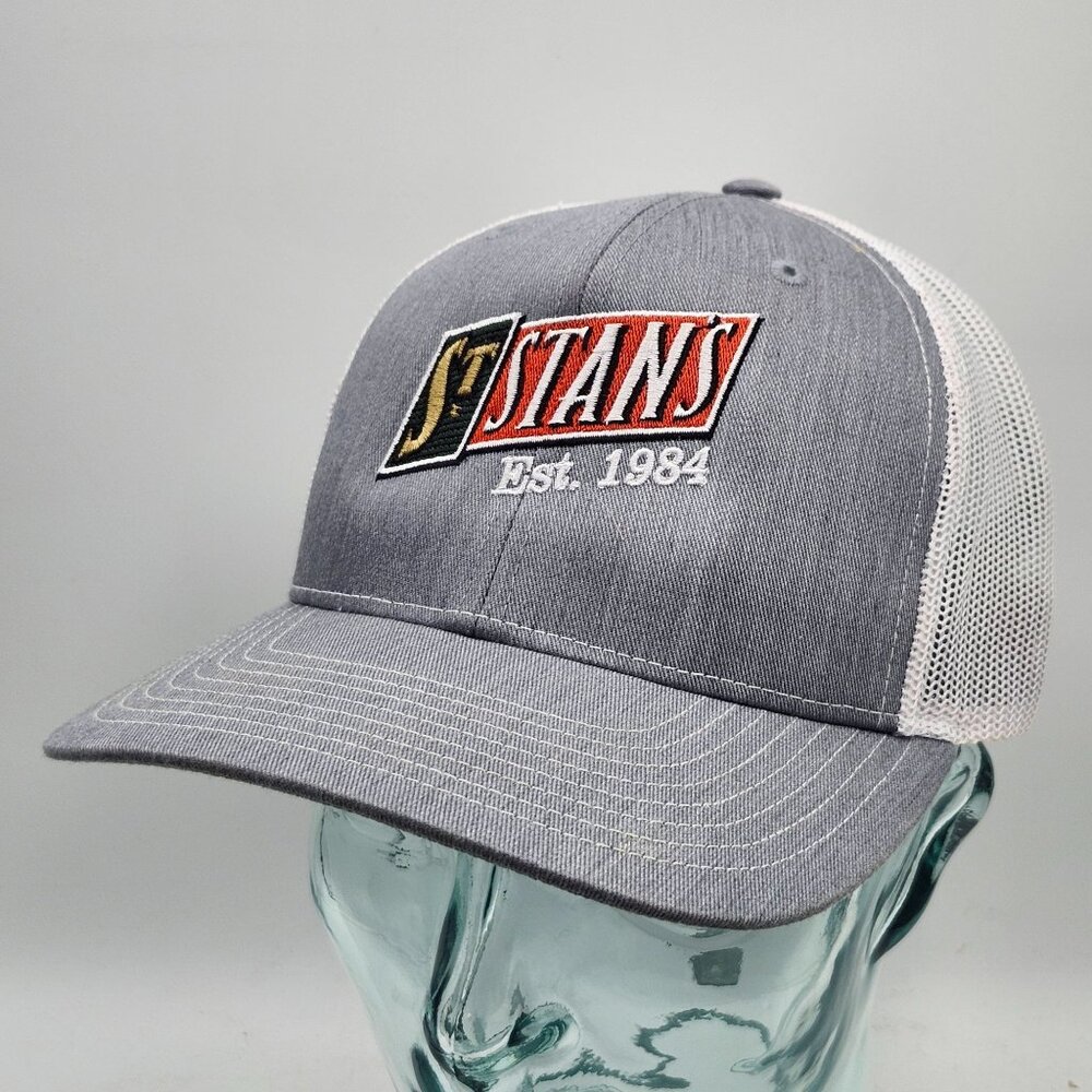 St Stans Est 1984 Beer Brewery Gray White Snapback Trucker Hat Embroidered Logo